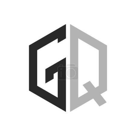 Modern Unique Hexagon Letter GQ Logo Design Template. Elegant initial GQ Letter Logo Concept