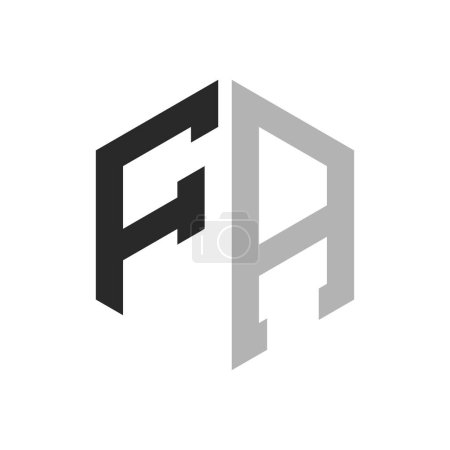 Modern Unique Hexagon Letter FA Logo Design Template. Elegant initial FA Letter Logo Concept