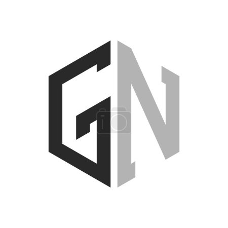 Moderne einzigartige Hexagon Letter GN Logo Design Template. Elegantes Anfangskonzept des GN Letter Logo