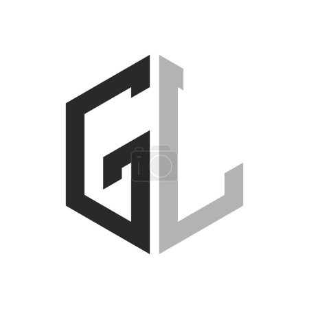 Modèle unique moderne de conception de logo GL lettre hexagone. Élégant concept de logo initial GL Letter