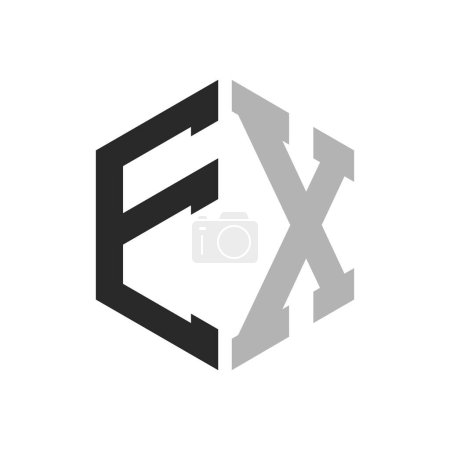 Modern Unique Hexagon Letter EX Logo Design Template. Elegant initial EX Letter Logo Concept