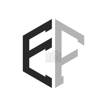 Modern Unique Hexagon Letter EF Logo Design Template. Elegant initial EF Letter Logo Concept