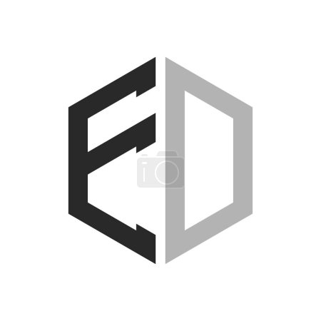 Modern Unique Hexagon Letter ED Logo Design Template. Elegant initial ED Letter Logo Concept