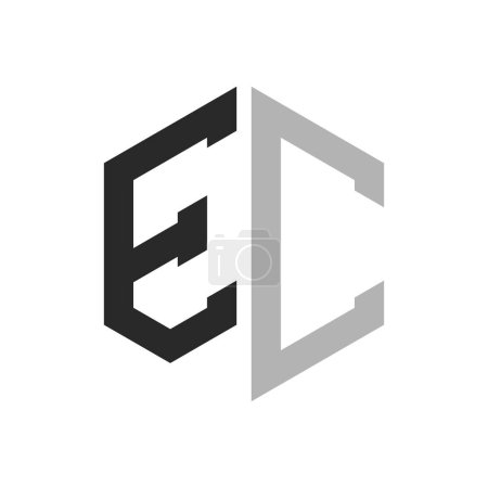 Moderne, einzigartige Design-Vorlage für Hexagon Letter EC Logo. Elegantes Anfangskonzept des EC Letter Logo