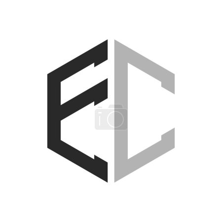 Moderne, einzigartige Design-Vorlage für Hexagon Letter EC Logo. Elegantes Anfangskonzept des EC Letter Logo