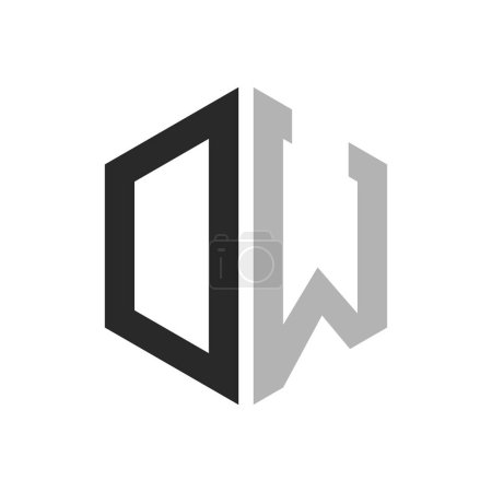 Moderne, einzigartige DW-Logo-Design-Vorlage für Hexagon-Buchstaben. Elegantes DW Letter Logo-Konzept