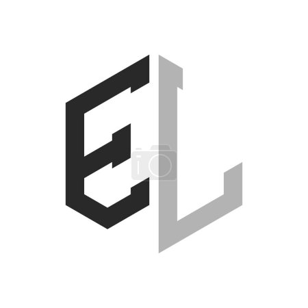 Modern Unique Hexagon Letter EL Logo Design Template. Elegant initial EL Letter Logo Concept