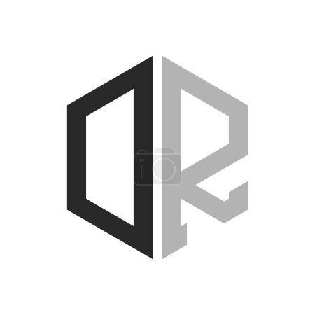 Modern Unique Hexagon Letter DR Logo Design Template. Elegant initial DR Letter Logo Concept