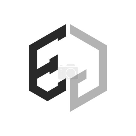 Moderno Único Hexágono Carta EJ Logo Design Template. Elegante inicial EJ Carta Logo Concepto