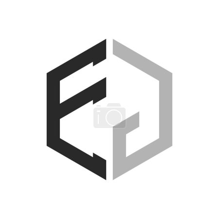 Moderno Único Hexágono Carta EJ Logo Design Template. Elegante inicial EJ Carta Logo Concepto