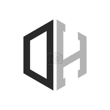 Moderne einzigartige Hexagon Letter DH Logo Design Template. Elegantes Anfangskonzept des DH Letter Logo