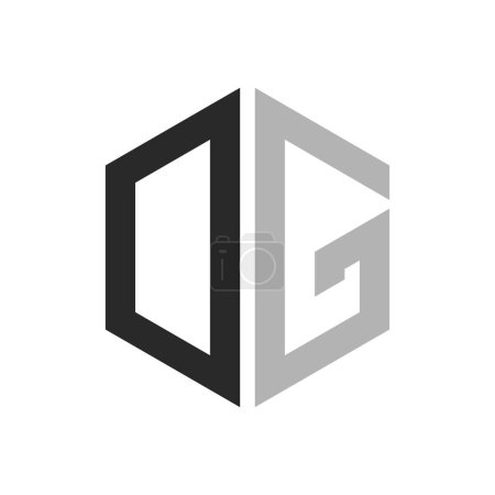 Modern Unique Hexagon Letter DG Logo Design Template. Elegant initial DG Letter Logo Concept