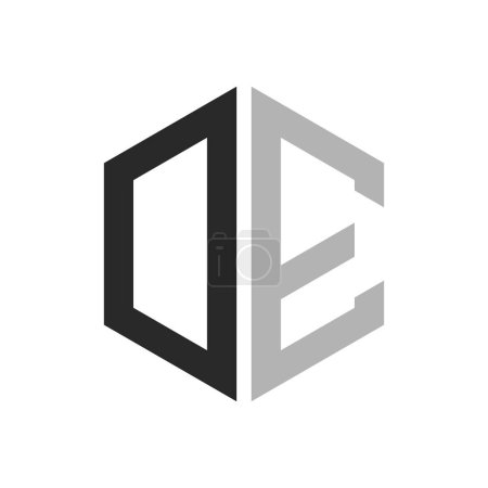 Modern Unique Hexagon Letter DE Logo Design Template. Elegant initial DE Letter Logo Concept