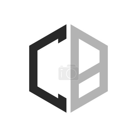 Modèle unique moderne de conception de logo CB lettre hexagone. Élégant concept initial de logo de lettre CB