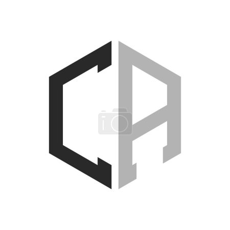 Modern Unique Hexagon Letter CA Logo Design Template. Elegant initial CA Letter Logo Concept