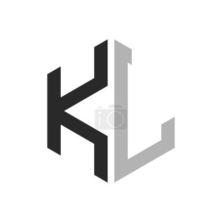 Modern Unique Hexagon Letter KL Logo Design Template. Elegant initial KL Letter Logo Concept