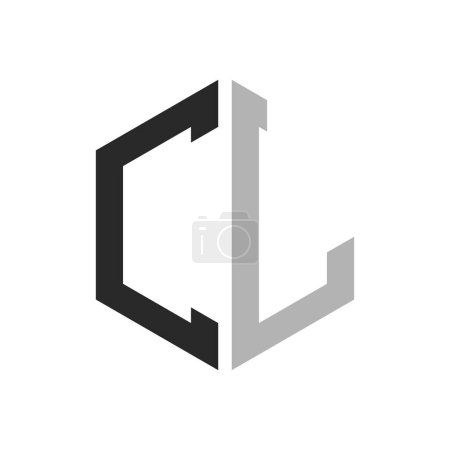 Moderno Único Hexágono Carta CL Logo Design Template. Elegante inicial CL Carta Logo Concepto