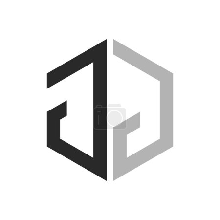 Moderne einzigartige Hexagon Letter JJ Logo Design Template. Elegantes JJ Letter Logo-Konzept