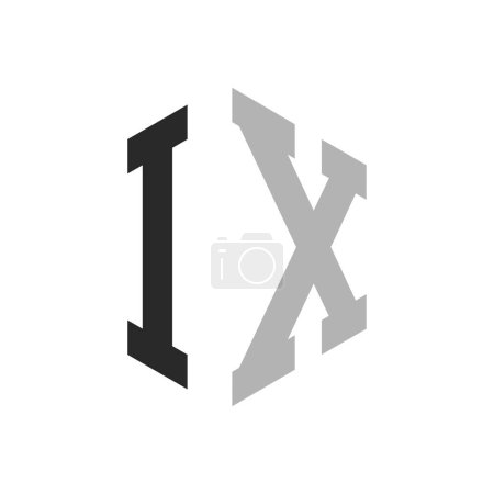 Modern Unique Hexagon Letter IX Logo Design Template. Elegant initial IX Letter Logo Concept