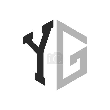 Modern Unique Hexagon Letter YG Logo Design Template. Elegant initial YG Letter Logo Concept
