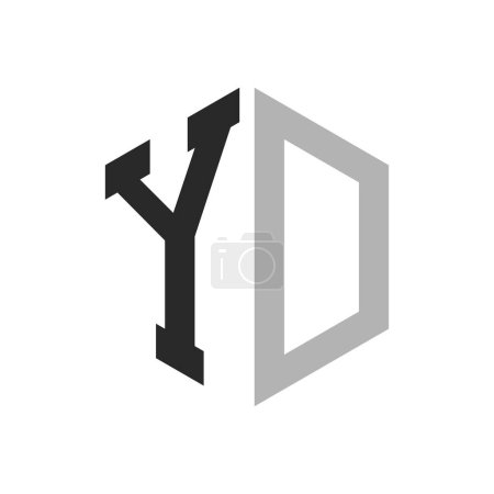 Modern Unique Hexagon Letter YD Logo Design Template. Elegant initial YD Letter Logo Concept