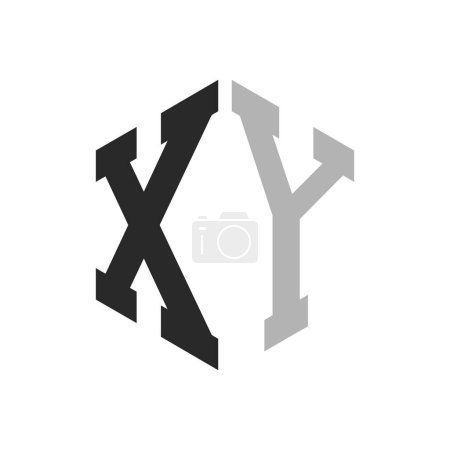 Modern Unique Hexagon Letter XY Logo Design Template. Elegant initial XY Letter Logo Concept