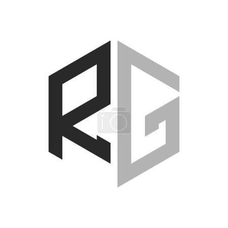 Modern Unique Hexagon Letter RG Logo Design Template. Elegant initial RG Letter Logo Concept