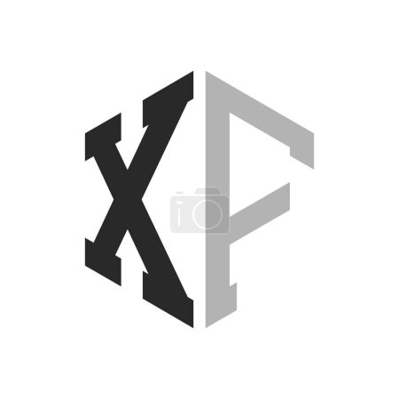 Moderno Único Hexágono Carta XF Logo Design Template. Elegante inicial XF Carta Logo Concepto