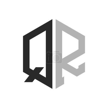 Modern Unique Hexagon Letter QR Logo Design Template. Elegant initial QR Letter Logo Concept