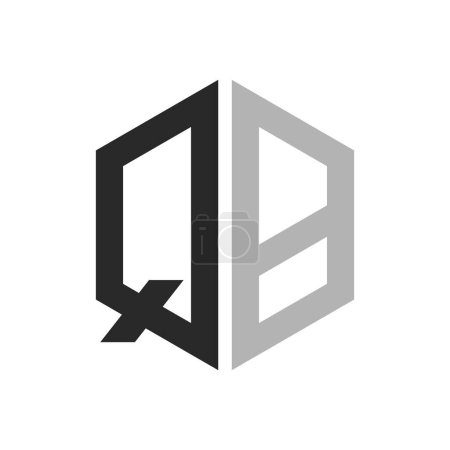 Plantilla única moderna del diseño del logotipo de la letra QB del hexágono. Elegante inicial QB Carta Logo Concepto