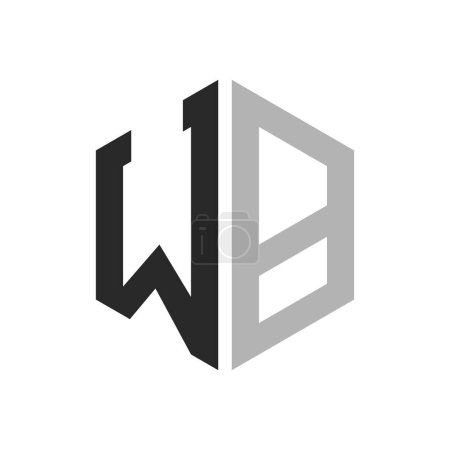 Moderne einzigartige Hexagon Letter WB Logo Design Template. Elegantes Initial WB Letter Logo Konzept