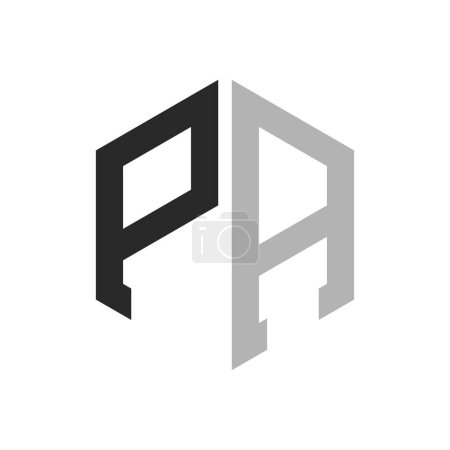 Plantilla de diseño de logotipo de PA de letra hexagonal única moderna. Elegante inicial PA Carta Logo Concepto