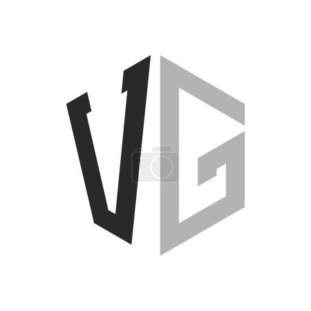 Moderno Único Hexágono Carta VG Logo Design Template. Elegante inicial VG Carta Logo Concepto