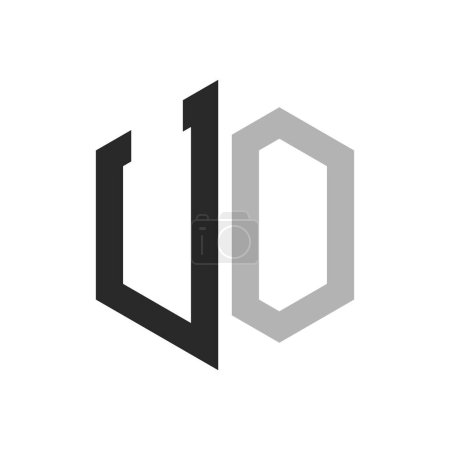 Moderne einzigartige Hexagon Letter UO Logo Design Template. Elegantes ursprüngliches UO Letter Logo Konzept
