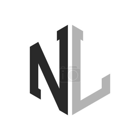 Moderne, einzigartige Design-Vorlage für Hexagon Letter NL Logo. Elegantes ursprüngliches NL Letter Logo Konzept