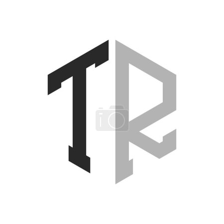 Modèle unique moderne de conception de logo TR de lettre d'hexagone. Élégant concept initial de logo TR Letter