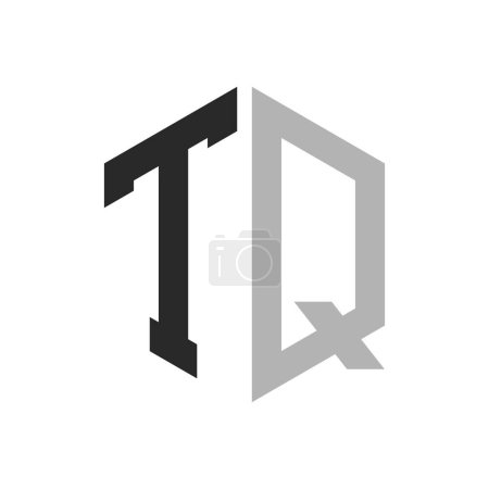 Modern Unique Hexagon Letter TQ Logo Design Template. Elegant initial TQ Letter Logo Concept