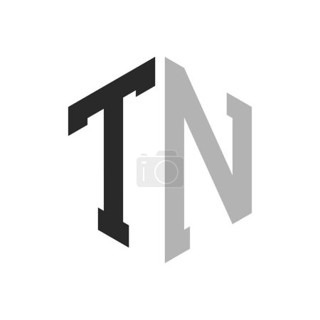 Modern Unique Hexagon Letter TN Logo Design Template. Elegant initial TN Letter Logo Concept