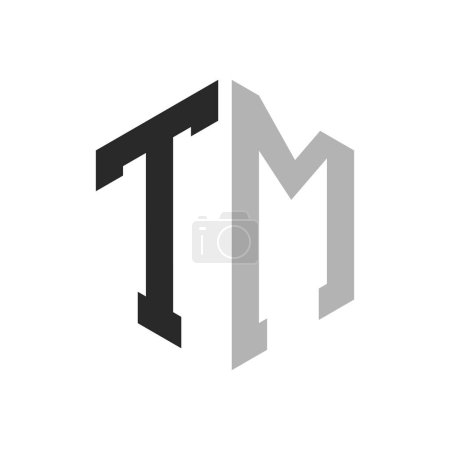 Modern Unique Hexagon Letter TM Logo Design Template. Elegant initial TM Letter Logo Concept