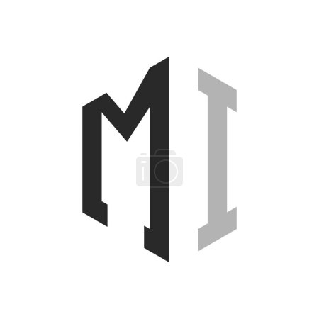 Moderne einzigartige Hexagon Letter MI Logo Design Template. Elegantes Anfangskonzept des MI Letter Logo