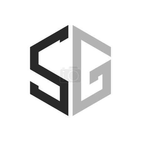 Moderne einzigartige Sechseckbuchstabenvorlage SG Logo Design Template. Elegantes Anfangskonzept des SG Letter Logo