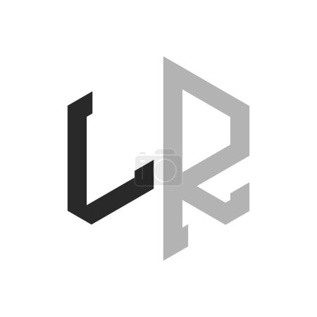 Modern Unique Hexagon Letter LR Logo Design Template. Elegant initial LR Letter Logo Concept