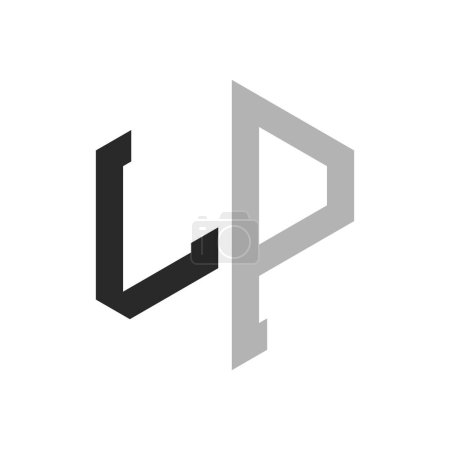 Modern Unique Hexagon Letter LP Logo Design Template. Elegant initial LP Letter Logo Concept