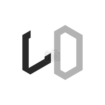 Modern Unique Hexagon Letter LO Logo Design Template. Elegant initial LO Letter Logo Concept