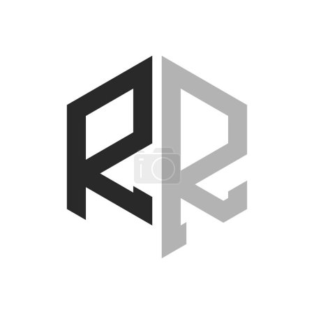 Modern Unique Hexagon Letter RR Logo Design Template. Elegant initial RR Letter Logo Concept