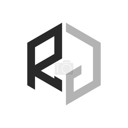 Moderne einzigartige Hexagon Letter RJ Logo Design Template. Elegantes ursprüngliches RJ Letter Logo Konzept