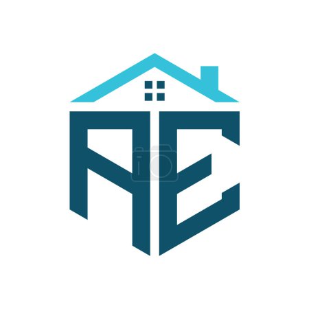 Modèle de conception de logo de maison AE. Lettre AE Logo pour l'immobilier, la construction ou toute autre activité liée à la maison