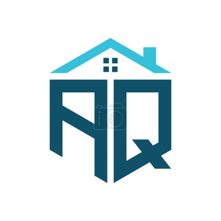 Plantilla de diseño de logotipo de AQ House. Logotipo de la carta AQ para bienes raíces, construcción o cualquier casa