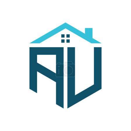 AU House Logo Design-Vorlage. Buchstabe AU Logo für Immobilien, Bau oder jedes Haus verwandte Geschäft