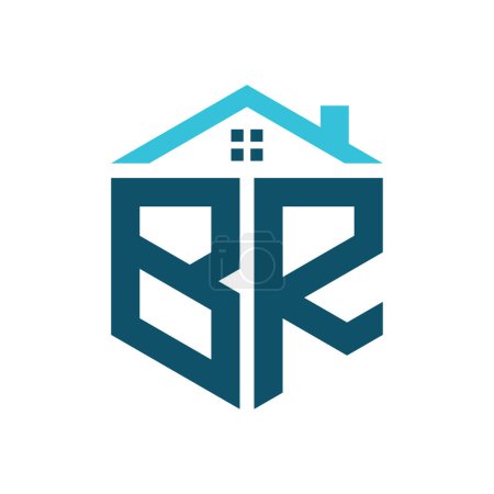 Modèle de conception de logo de maison BR. Lettre BR Logo pour l'immobilier, la construction ou toute autre activité liée à la maison